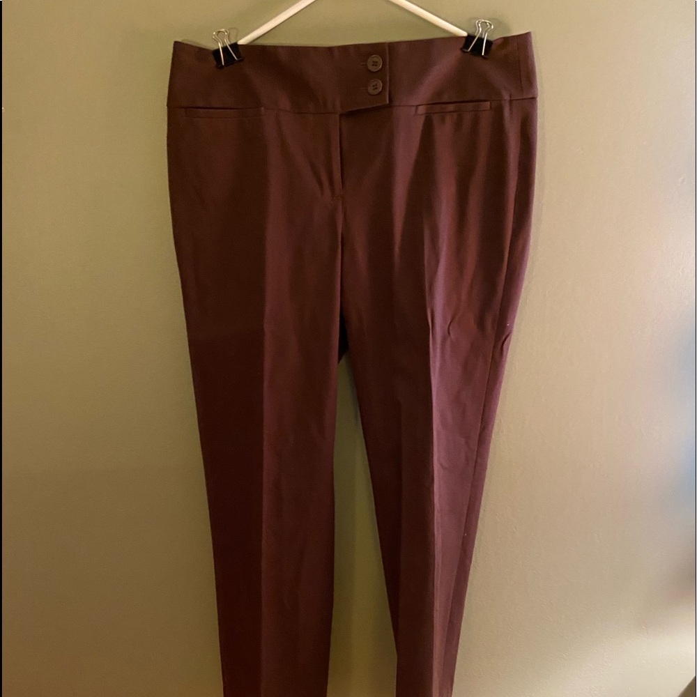 VINTAGE TALBOTS CHOCOLATE BROWN PANTS SIZE 8 WIDE WAIST BAND 2 BUTTONS LIKE NEW